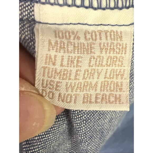 VTG Denim Embroidered Christmas Shirt Women’s Sz M Cotton Button Up Santa 90s - Picture 7 of 9